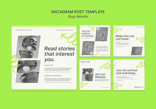 Free PSD minimal blog website instagram stories