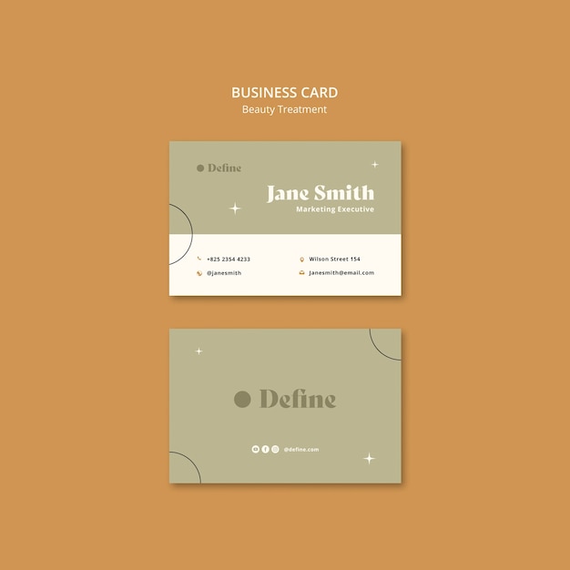 Free PSD minimal botox filler business card template