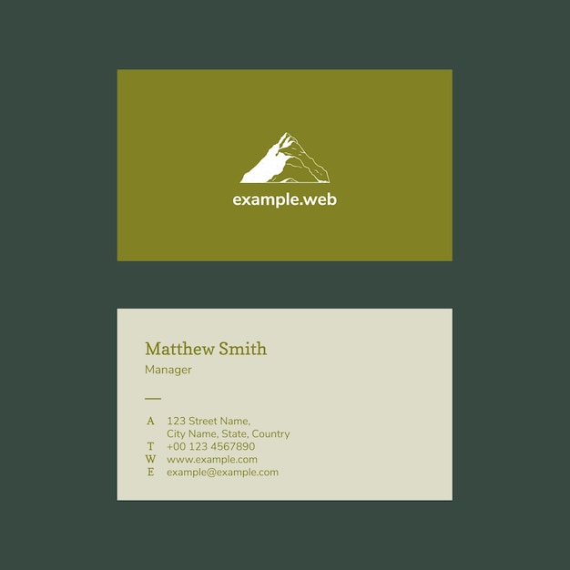 Free PSD minimal business card template psd photo attachable for travel agency