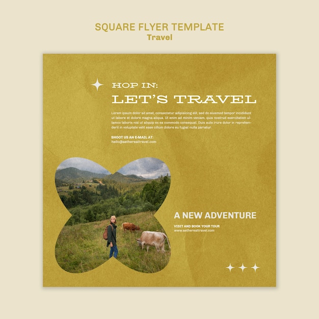 Free PSD minimal flat design travel template