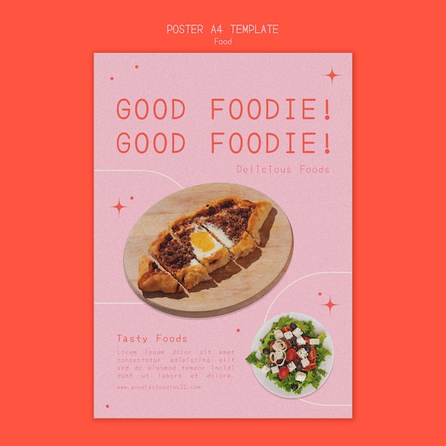 Free PSD minimal food festival poster template