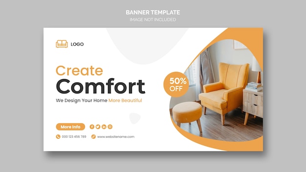 Minimal furniture web banner template