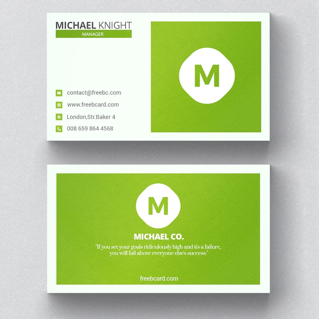 Minimal green business card