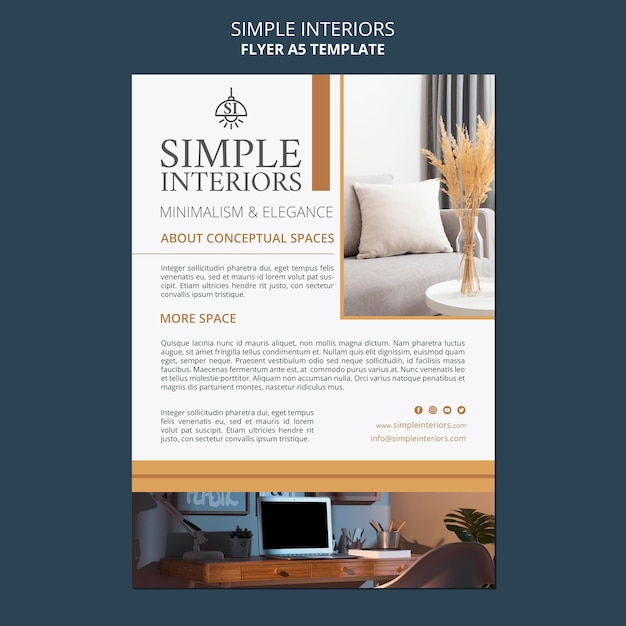 Minimal interiors flyer template