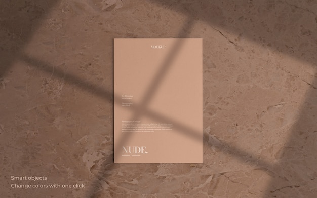 Minimal Leaflet mockup with soft shadow