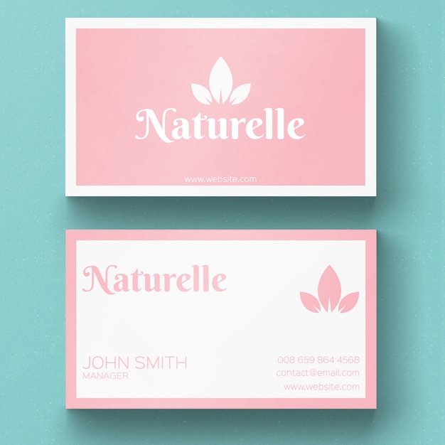 Free PSD minimal nature business card