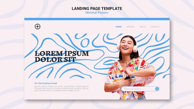 Free PSD minimal pattern web template