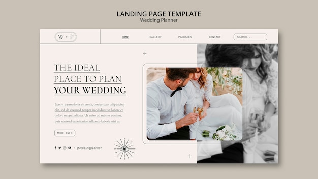 Minimal wedding planner landing page