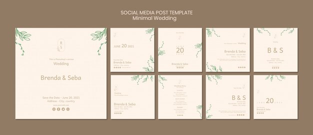 Minimal wedding social media post