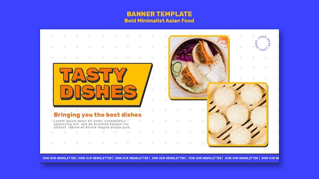 Free PSD minimalist asian food banner template