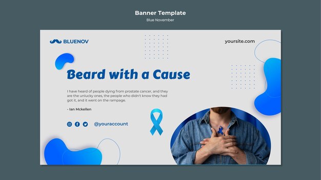 Minimalist blue november banner template