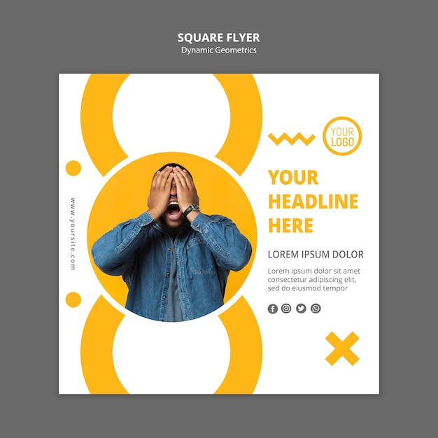 Minimalist business template square flyer