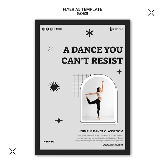 Free PSD minimalist dance poster template design