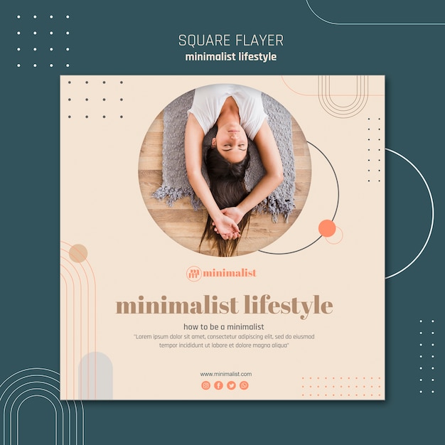 Minimalist lifestyle square flyer design