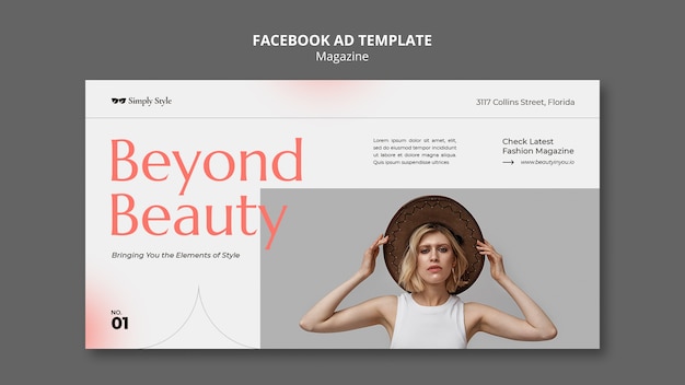 Free PSD minimalist magazine facebook ad design template