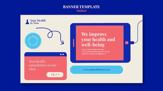 Free PSD minimalist medical banner template design