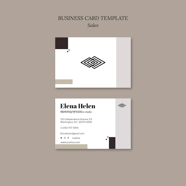 Free PSD minimalist sales business card