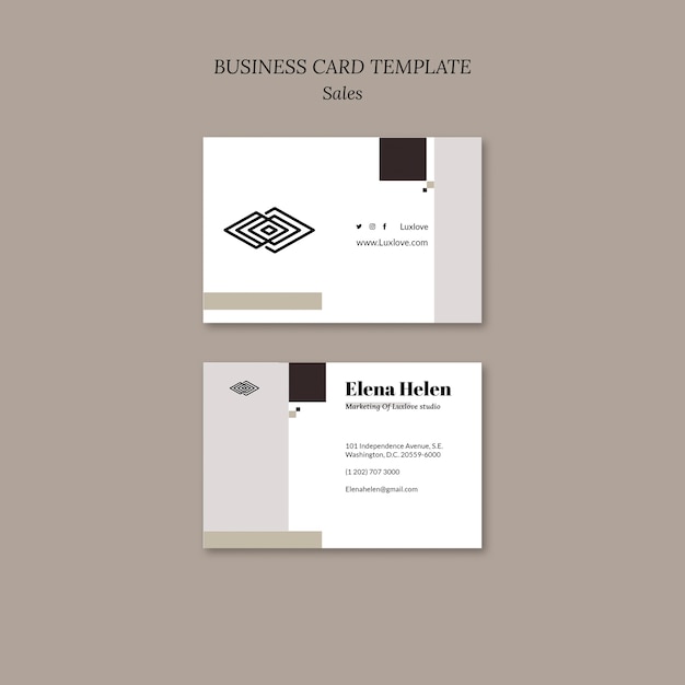 Free PSD minimalist sales business card