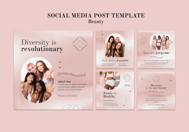 Free PSD minimalistic design instagram post of beauty template