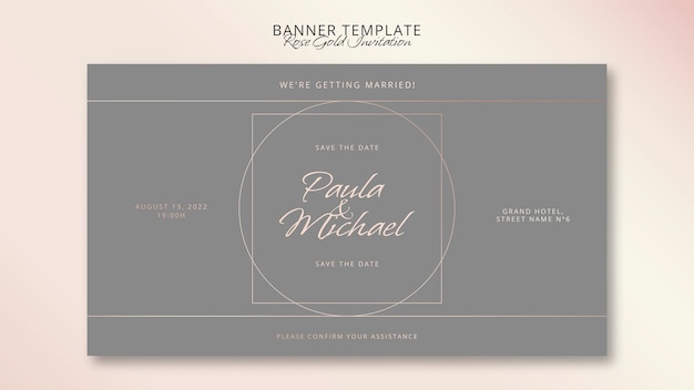 Free PSD minimalistic rose gold banner design