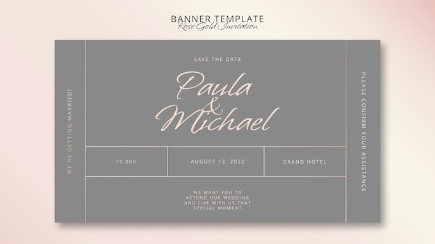 Free PSD minimalistic rose gold banner design