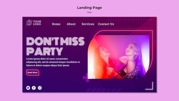 Don't miss the party landing page