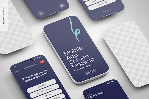 Mobile App Screen Mockup Mosaic