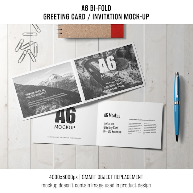 Modern a6 bi-fold invitation card template