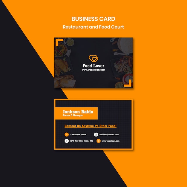 Modern business card template for breakfast restaurant