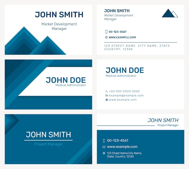 Free PSD modern business card template psd in navy blue collection