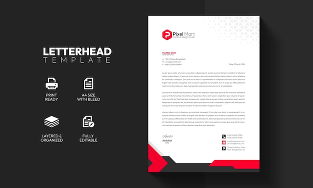 Modern business and corporate letterhead template design