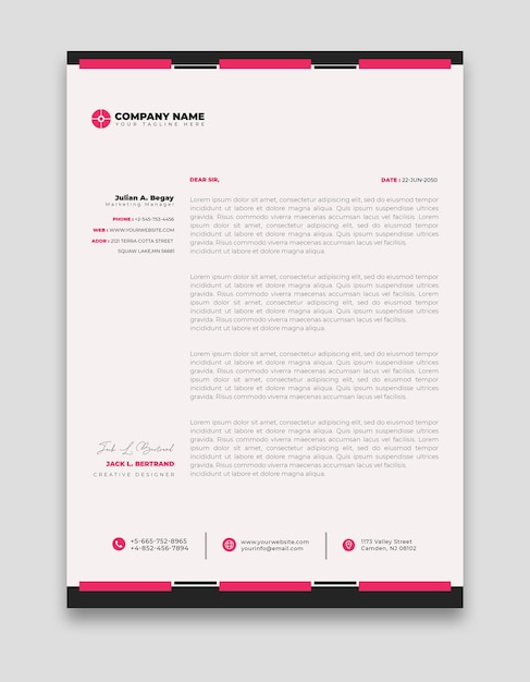 Free PSD modern business and corporate letterhead template