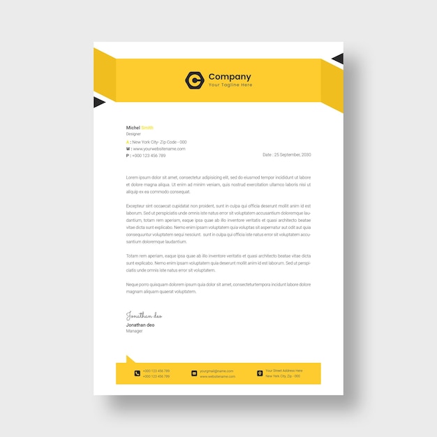 Free PSD modern business letterhead template