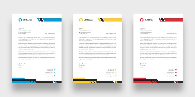 Modern business letterhead template