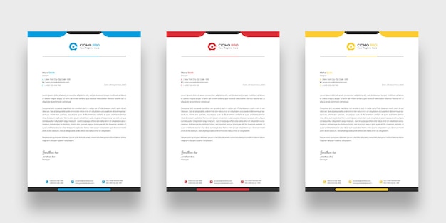 Modern business letterhead template