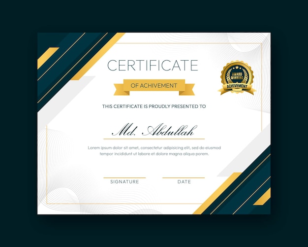 Modern creative and elegant certificate design template