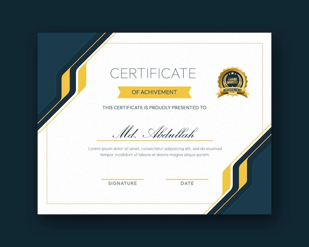 Modern creative and elegant certificate design template