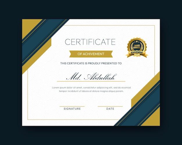 Modern creative and elegant certificate design template