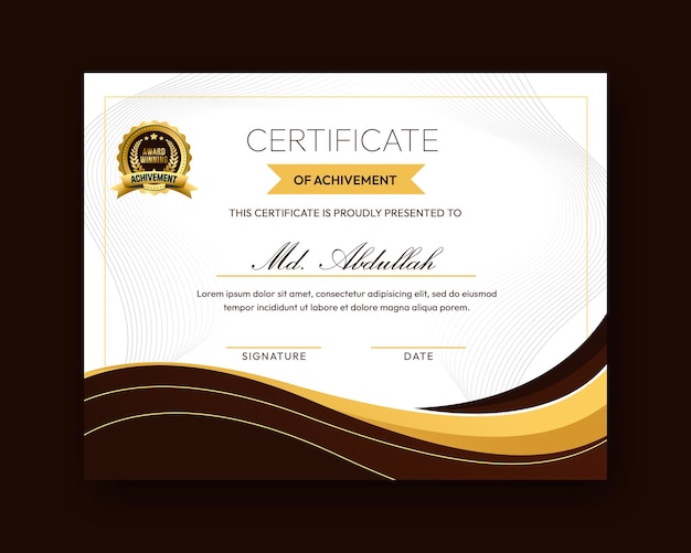 Modern creative and elegant certificate design template