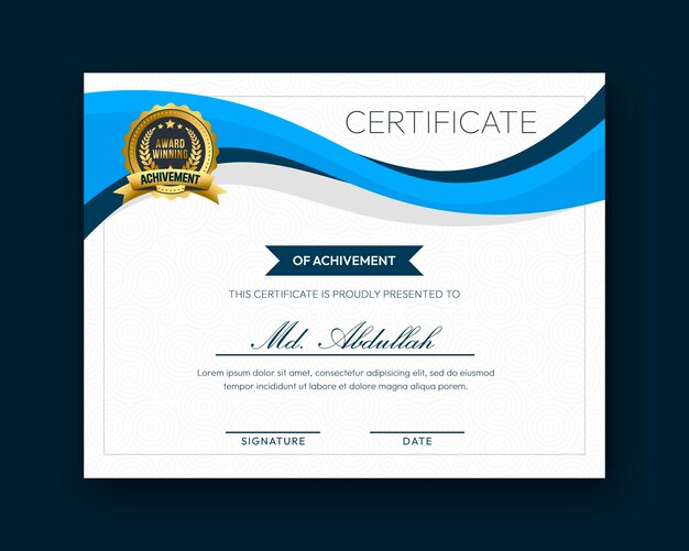 Modern creative and elegant certificate design template