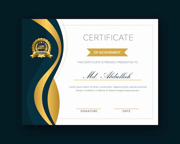 Free PSD modern creative and elegant certificate design template