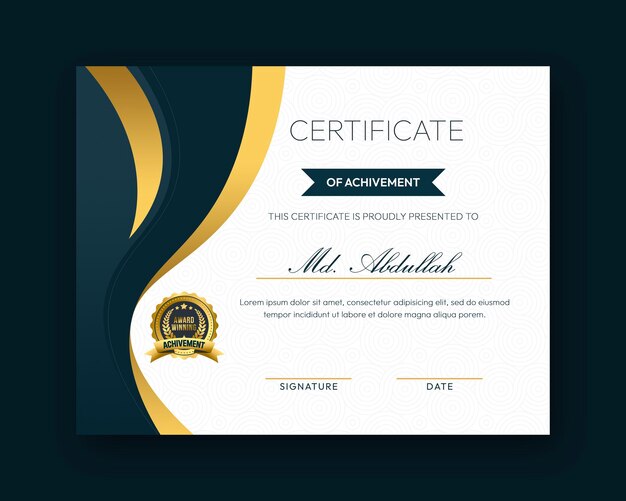 Modern creative and elegant certificate design template