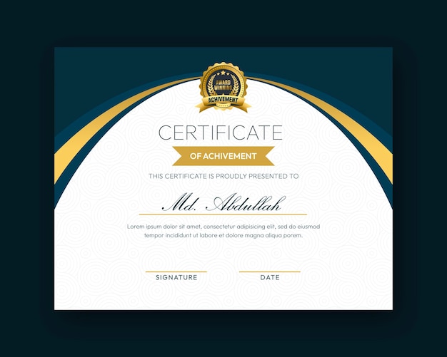 Modern creative and elegant certificate design template