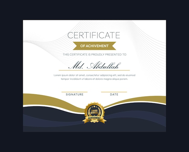 Modern creative and elegant certificate design template