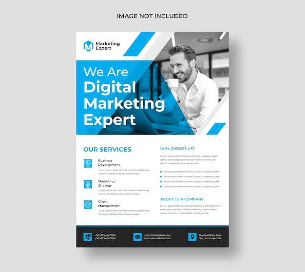 Modern digital marketing agency flyer template