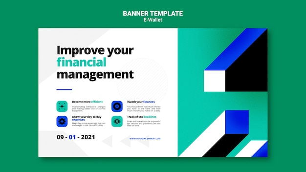 Free PSD modern e-wallet banner template