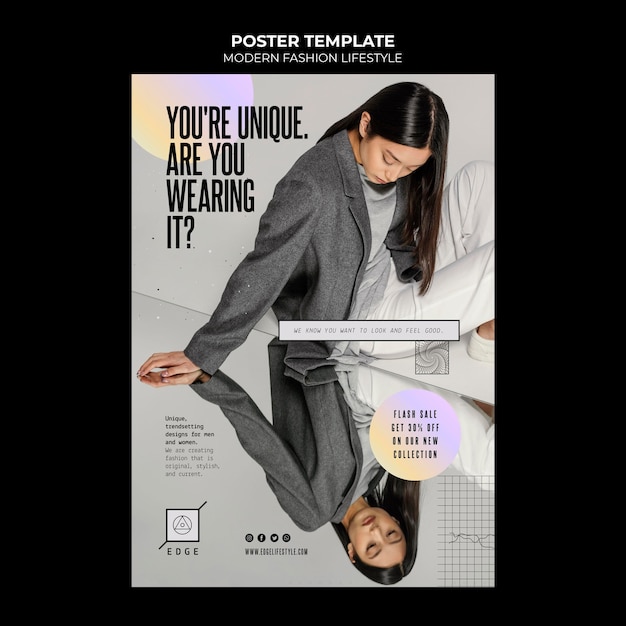 Free PSD modern fashion lifestyle poster template