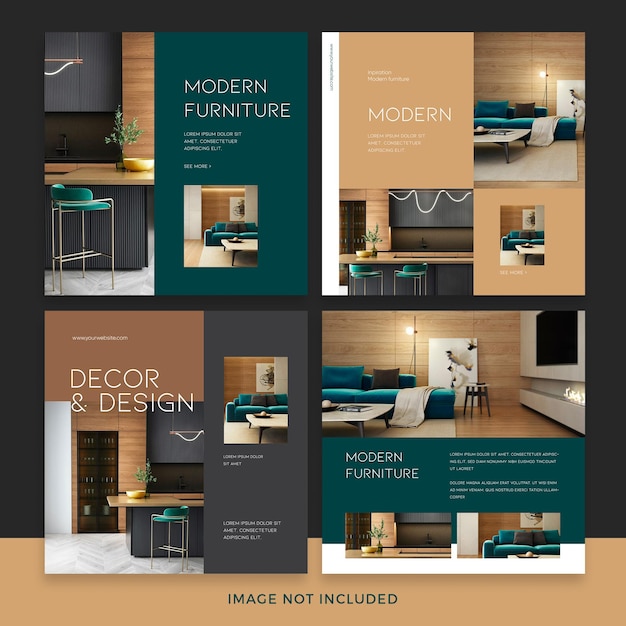 Modern furniture instagram post set Premium Psd