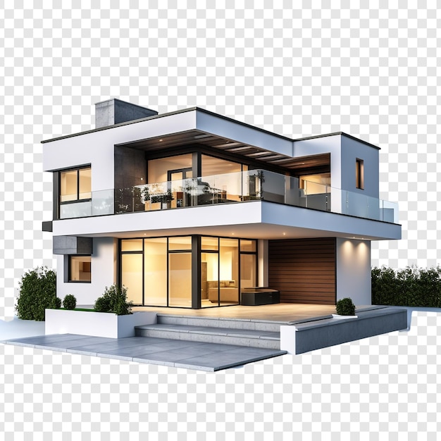 Free PSD modern house isolated on transparent background