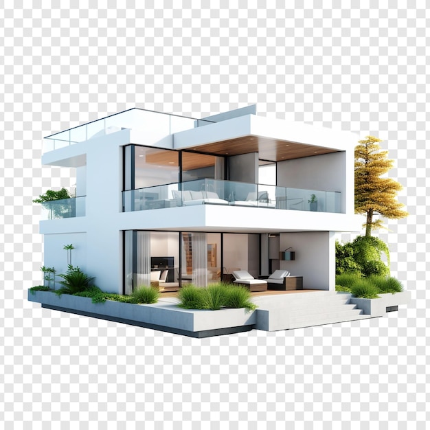 Modern house isolated on transparent background